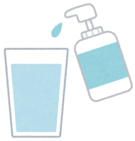 Illustration of mouthwash in a cup (blue)