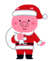 穿着圣诞老人的猪
