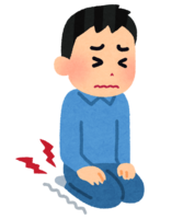 Person with numbness in the sitting position (male)