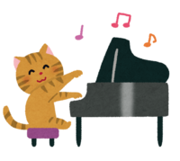 Cat playing the piano