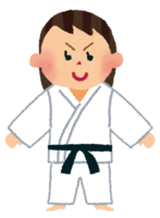 Girl wearing a dogi (judo-karate)