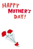 Postcard template for Mother's Day (bouquet of carnations)