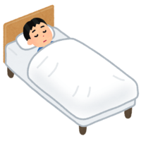 Person sleeping in bed (male)