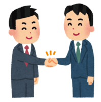 Businessman shaking hands-Salaryman