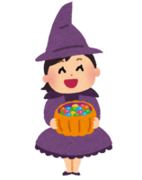 Halloween costume (girl disguised as a witch)