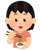 納豆を食べる人(女の子)
