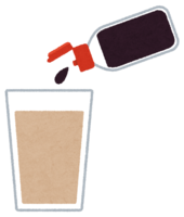 Illustration of mouthwash in a cup (black)