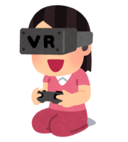 VRゲームをプレイする人(女性)