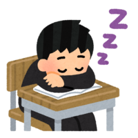 授業中に居眠りをする学生