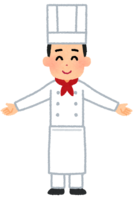 Chef with spread arms