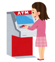 ATMを使う人