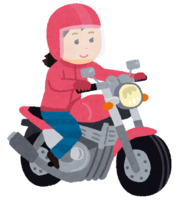Woman riding a motorcycle