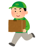 Running deliveryman (male)
