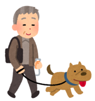 Human walking a dog (grandfather)
