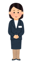 Receptionist in a suit (female)
