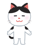 猫のキャラクター(白黒)