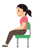 People with bad posture (sitting)