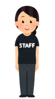 Staff T-shirt wearing person (female)