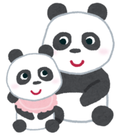 Panda parent and child