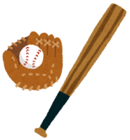 Baseball ball-glove-bat