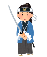 Woman holding a Japanese sword (Shinsengumi)