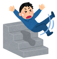 Person who falls on the stairs (male)
