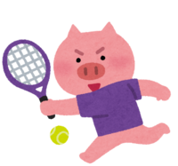 Animal character playing tennis