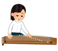 Person playing koto (student)