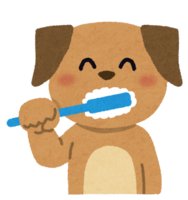 歯磨きをしている犬のキャラクター