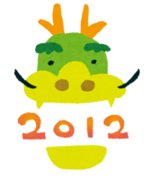 New Year's card (dragon with year) Tatsunen-Zodiac