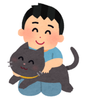 Cat and boy (pet)