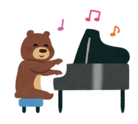 Bear playing the piano