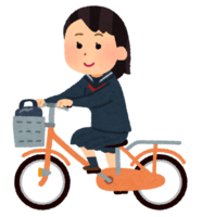 自転車通学(セーラー服-女子学生)