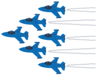 Fighter flying in formation (blue)
