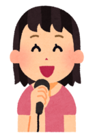 Woman holding a microphone