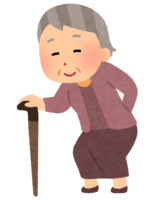 Grandmother with a bent waist (smile)