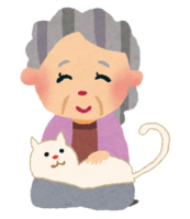 おばあさん(老人と猫)