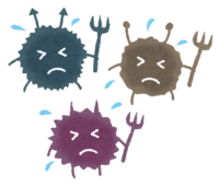 細菌-ばい菌(困った顔のキャラクター)
