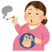 妊娠中にタバコを吸う女性