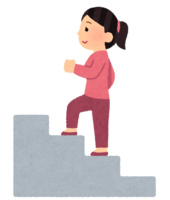 Person climbing stairs (female)