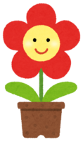 いろいろな鉢植の花のキャラクター