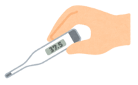 Hand holding a thermometer