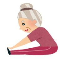 Grandmother doing flexible exercises