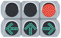 Various arrow type traffic lights
