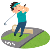 A person playing golf (leaving)