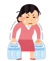 Person carrying heavy water (female)