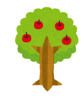 Various trees (nuts-small birds-characters-dead trees)