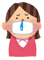 Cold-Influenza (woman with mask and runny nose)