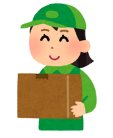 Courier service (female deliveryman)
