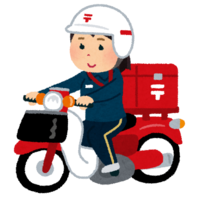 Postman (female) riding a motorcycle